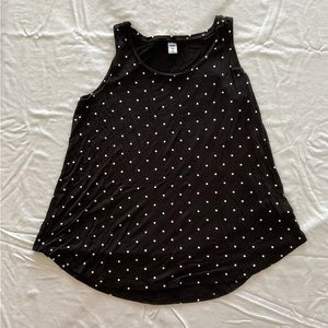 Old Navy Black with White Polka Dots Flowy Tank (Size Small)